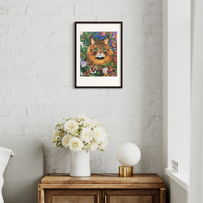 Louis Wain Art Print - Flower Cat