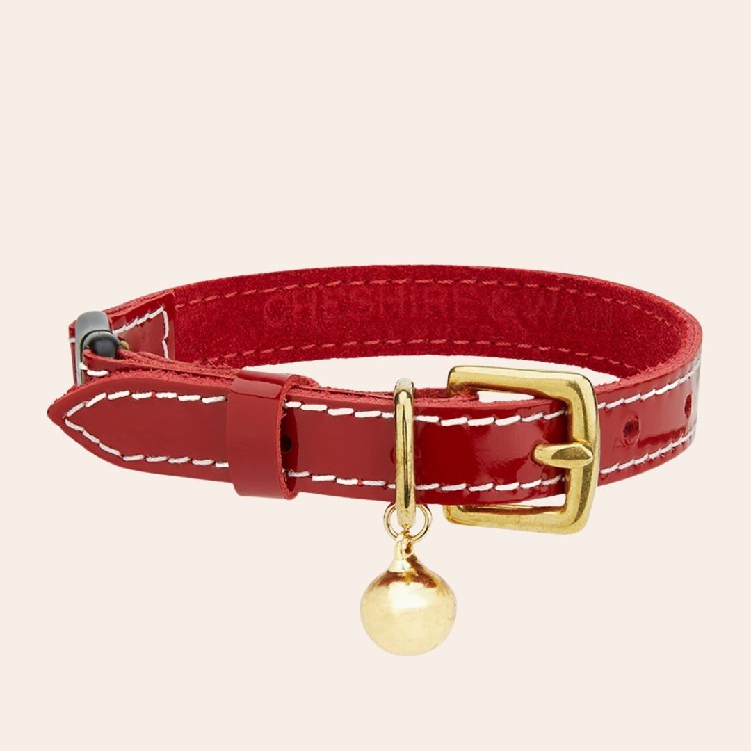 Patent Red Cat Collar