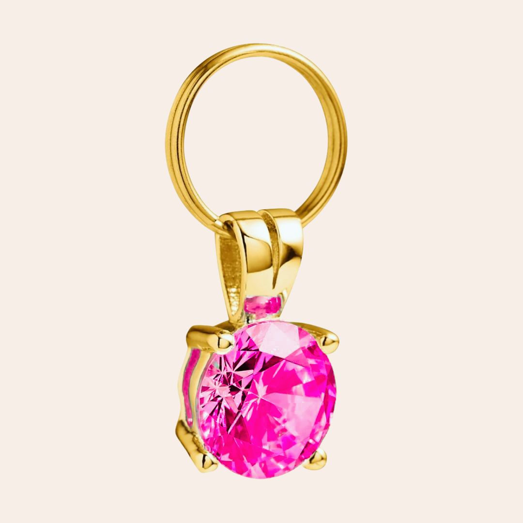 'Pink Ruby' Gem Collar Charm