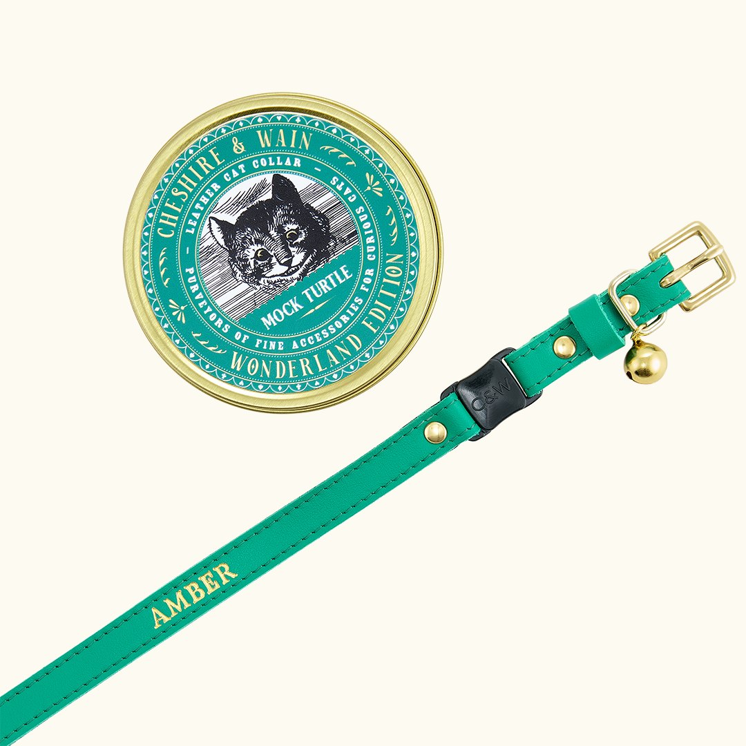 Wonderland - Mock Turtle Green Cat Collar