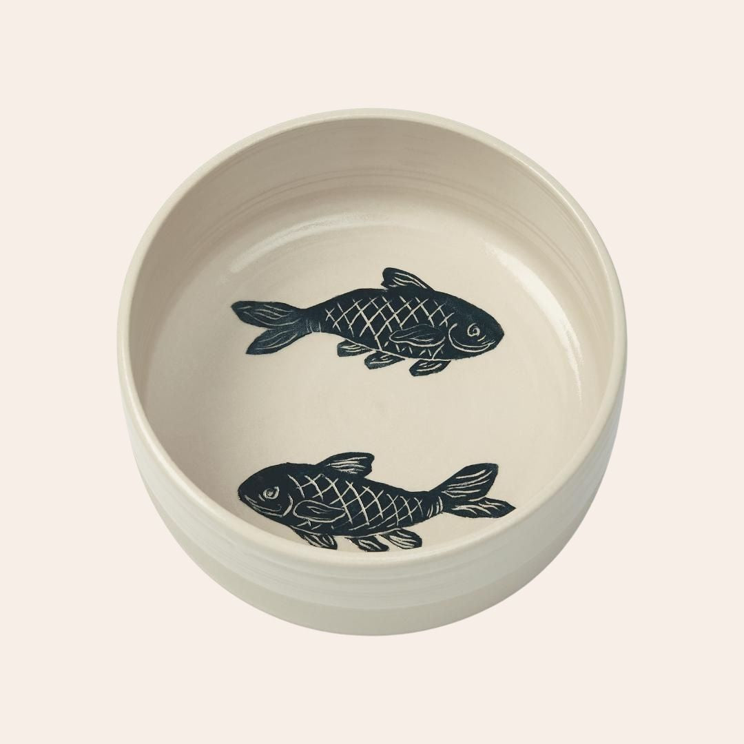 Koi Carp Large Stoneware Water Bowl - Cheshire & Wain x Kate Welton