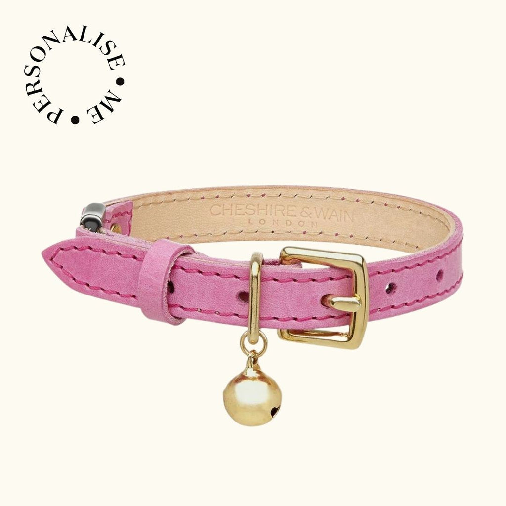 Pink Leather Cat Collar - Cheshire & Wain