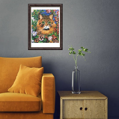 Louis Wain Art Print - Flower Cat