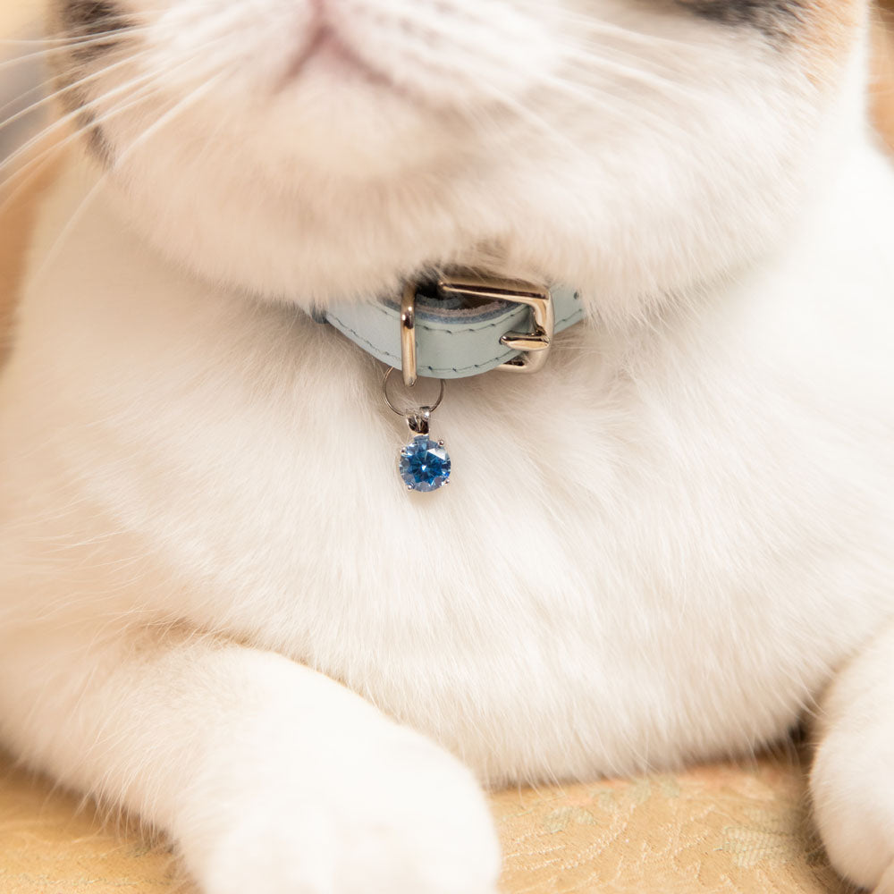 Aquamarine Cat Collar Charm by Cheshire Wain